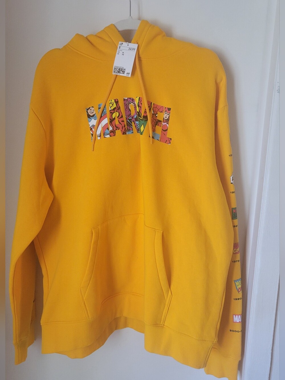 Yellow Logo Hoodie with Comic Panel Fill
